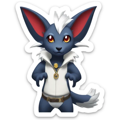 Cool Edgy Nargacuga-Absol-Zangoose-Sneasel-Quilava with a collar on, full body sticker