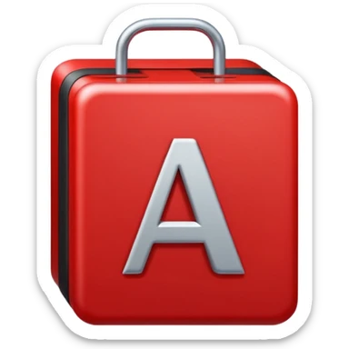 letter a in red box sticker