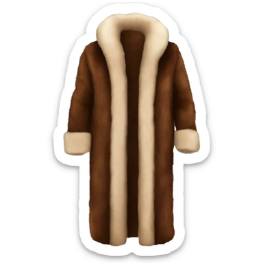 Luxurious brown full length fur coat sticker