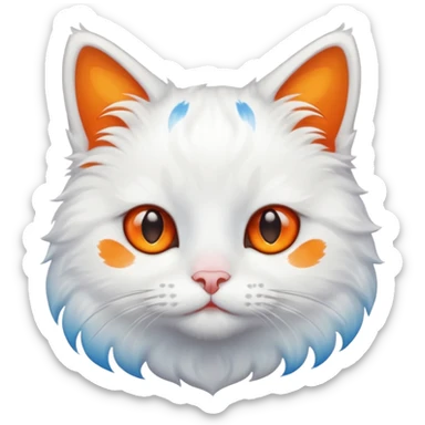 gatito blanco con manchas naranjas y ojos azules sticker