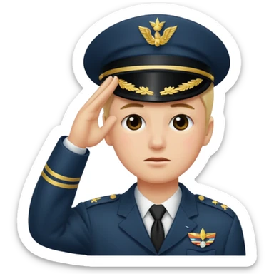 a combination of these two emojis: 🫡🥲 sticker