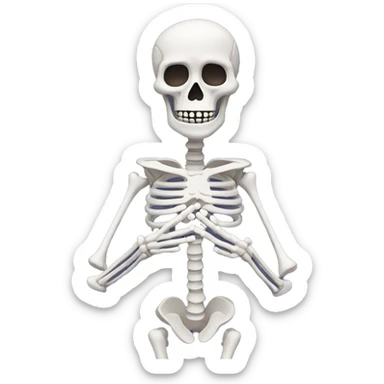 Skeleton man extends his hands forward  sticker