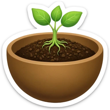 There should be soil under the sprout in the shape of an overturned bowl. sticker