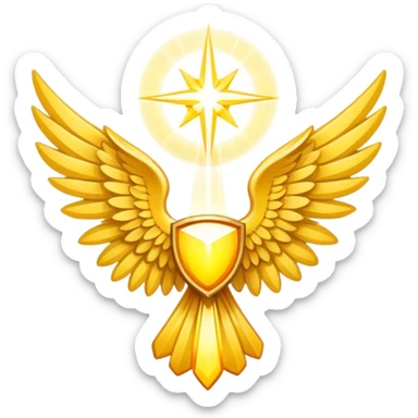 wings emblem holy light yellow sticker