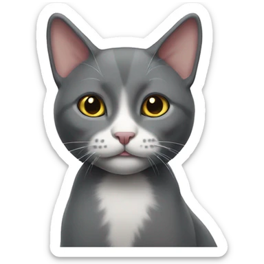 Grey tuxedo cat sticker
