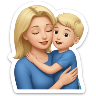 mom kiss son sticker