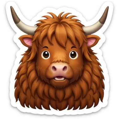 Cartoon highland cow  sticker