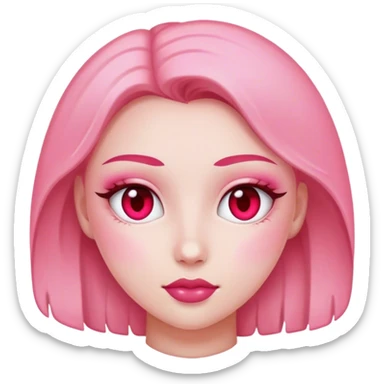 Heart eyes but pink instead of red sticker