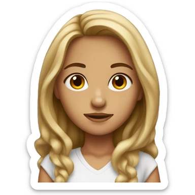 Slightly tanned girl with brown eyes and dark blonde hair sticker
