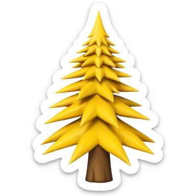 fir emoji, yellow sticker