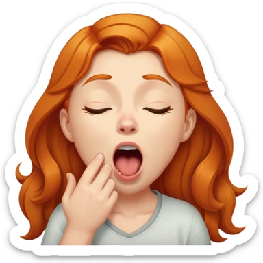 Ginger girl Wake up yawn sticker