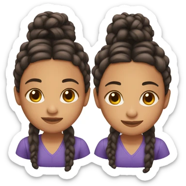 Mixed race with braids sticker