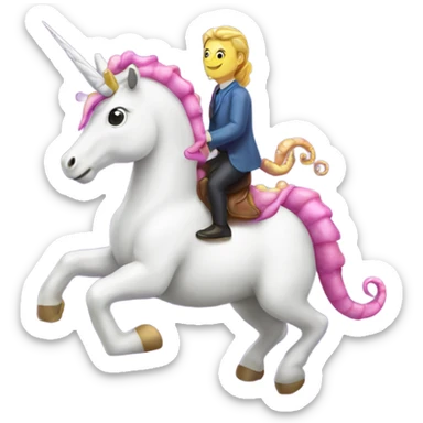A unicorn riding an octopus  sticker