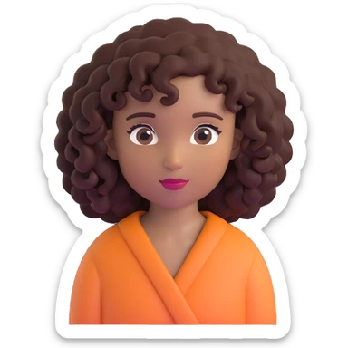 pretty black girl with curly hair sticker