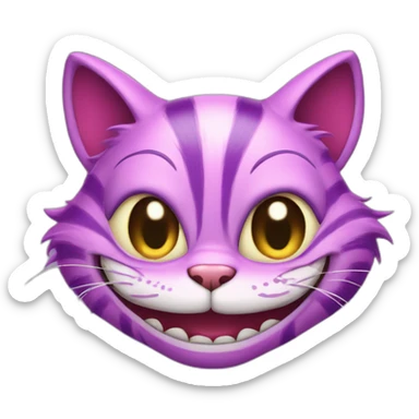 Cheshire Cat pink and purple cartoon sticker
