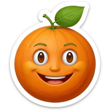 Muscle Orange Fruit Character sticker