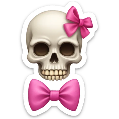 Skull with a pink bow sticker