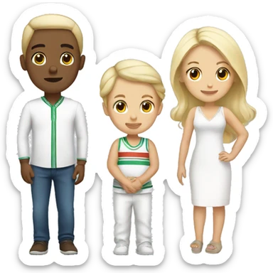 mexican guy white blonde girl and baby boy sticker