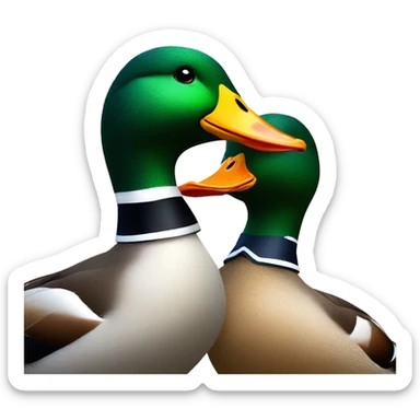 a male and a female mallard ducks in love sticker