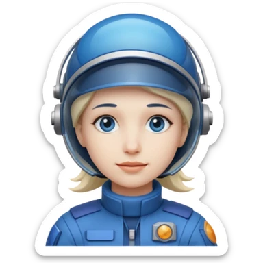 Blue-visor space mechanic sticker