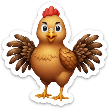 Poule avec des bras sticker