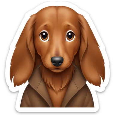 cutesy long hair daschund  sticker