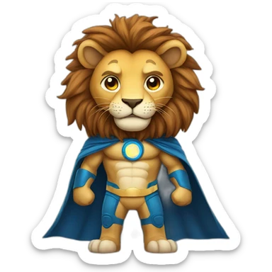 A super hero lion  sticker