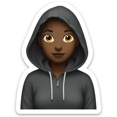 Black girl wearing hoodie sticker