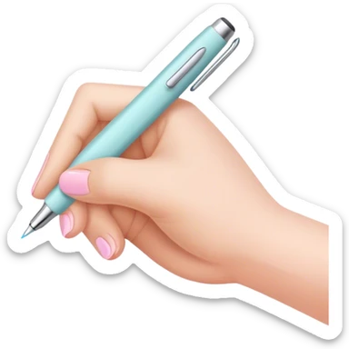 hand writes pastel pen sticker