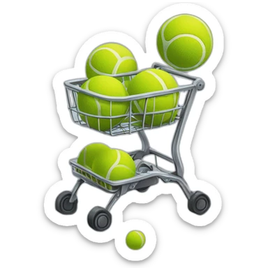 metal walker with tennis balls at the bottom, typically used by elderly for stability sticker