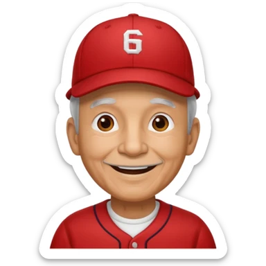 Grandpa red baseball hat sticker