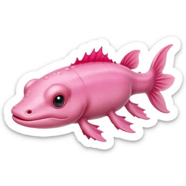A high-resolution digital illustration of a of an axolotl sticker