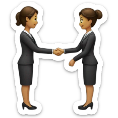 two business women shaking hands sticker