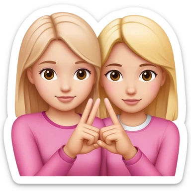 girls making a pinky promise  sticker