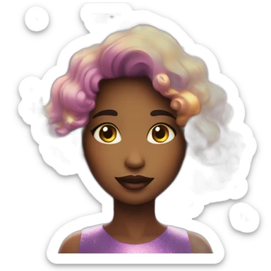 cosmic girl with sparkles sticker