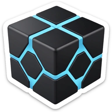 black colour infinity cube sticker