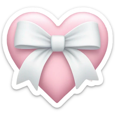 Pastel pink heart with white bow sticker