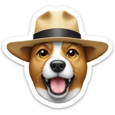 Dog with Hat and sing sticker