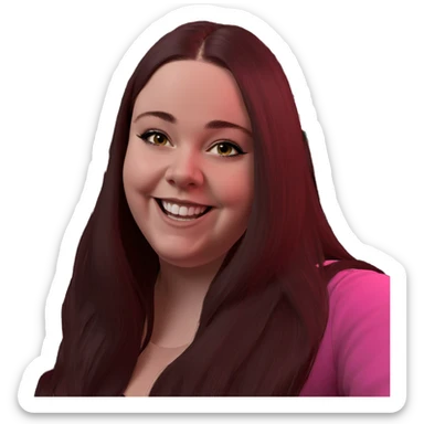 smiling girl with flower sticker