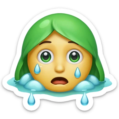 Emoji crying and throwing up sticker