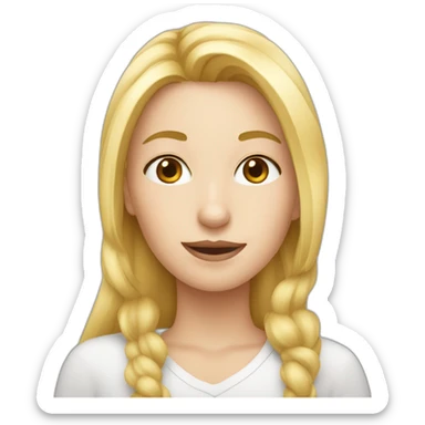 Une blonde qui fait un câlin à un chat sticker