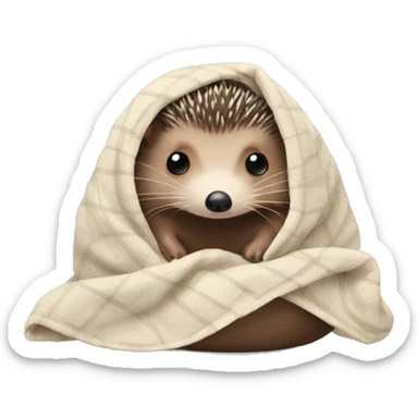 Hedgehog in blanket sticker
