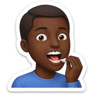 Tête de profil, et qui fait chute en montrant sa bouche sticker