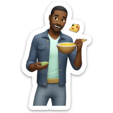 Persona comiendo una berenjena cruda a mordiscos sticker