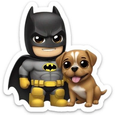 Batman playing with puggle sticker