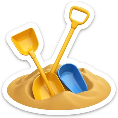 toy shavel on the sand sticker