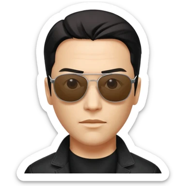 neo on sunglasses from matrix movie sticker