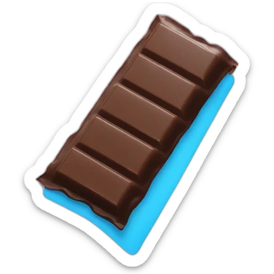 chocolate bar in blue foil sticker
