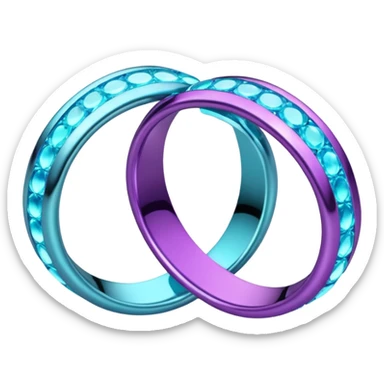 glitter purple and cian marry ring sticker