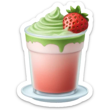 iced strawberry matcha latte sticker